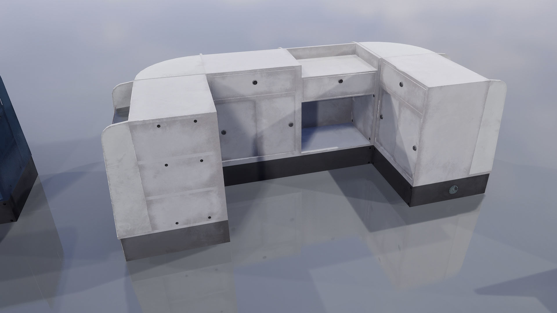 Supermarket Checkout counters Low-poly 3D model_15