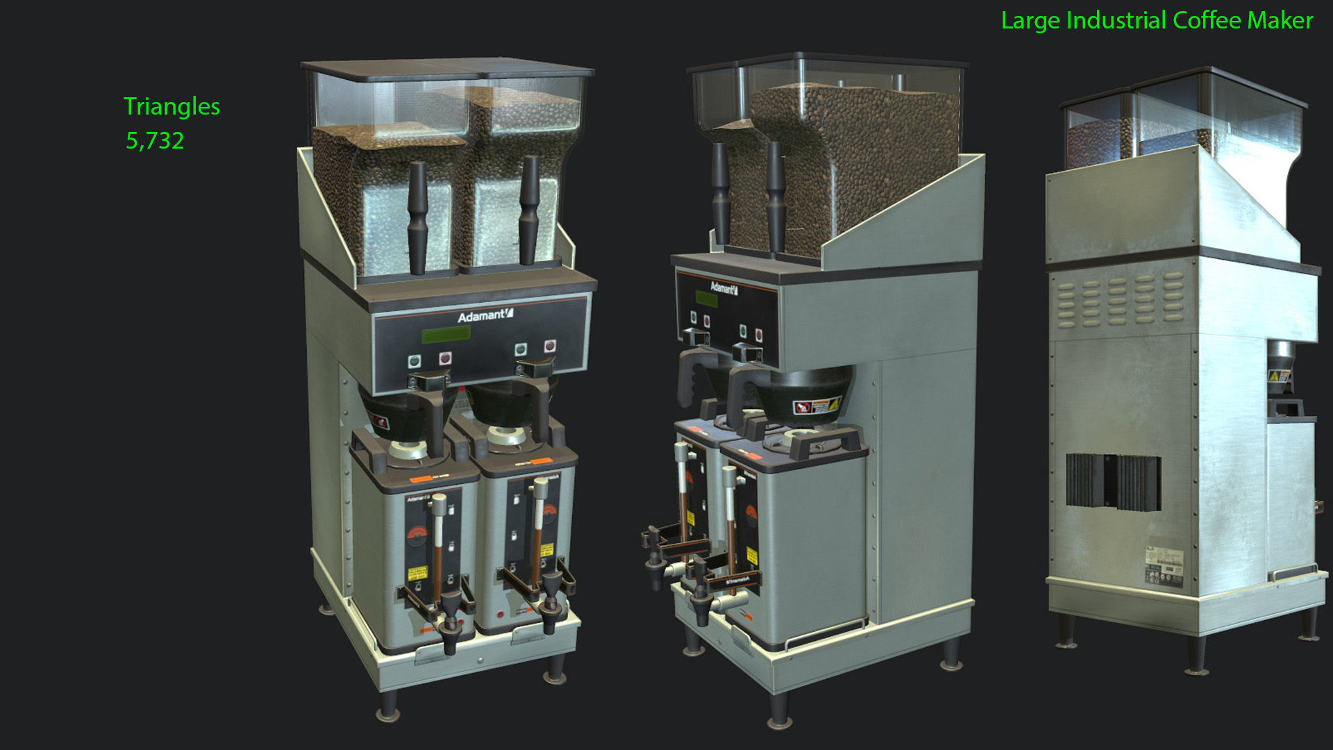 Low Poly Coffee Machines Low-poly 3D model_15