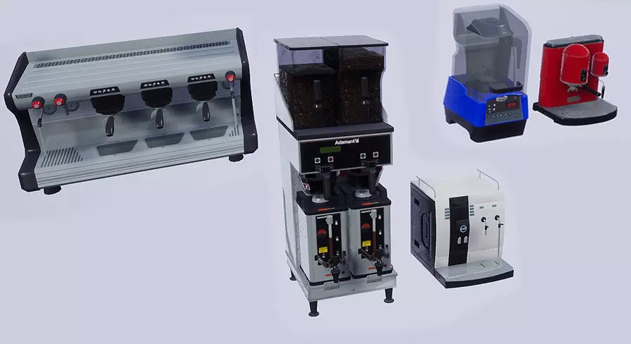 Low Poly Coffee Machines Low-poly 3D model_0