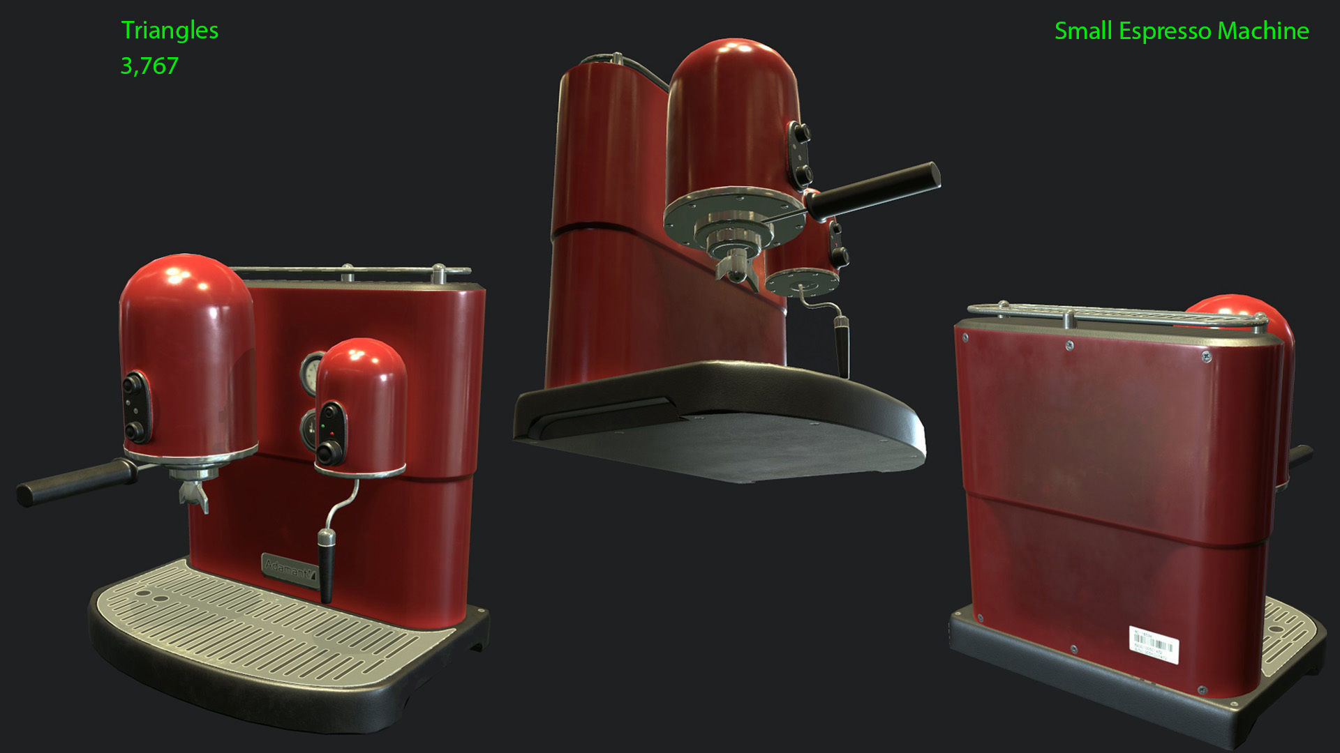 Low Poly Coffee Machines Low-poly 3D model_3