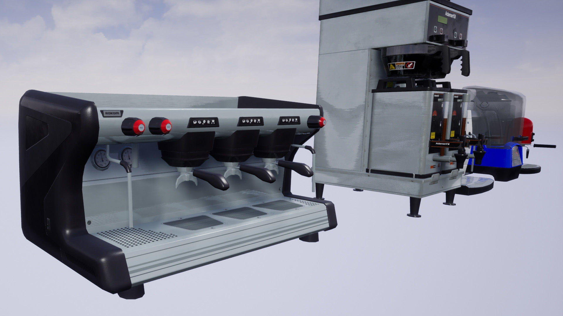 Low Poly Coffee Machines Low-poly 3D model_2