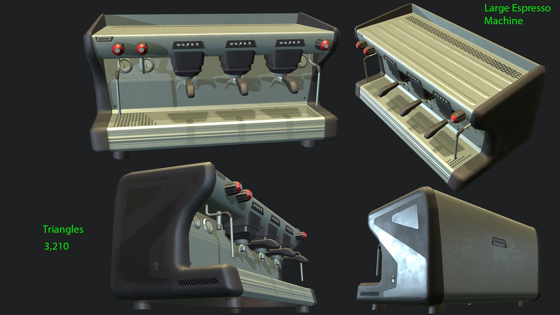 Low Poly Coffee Machines Low-poly 3D model_12