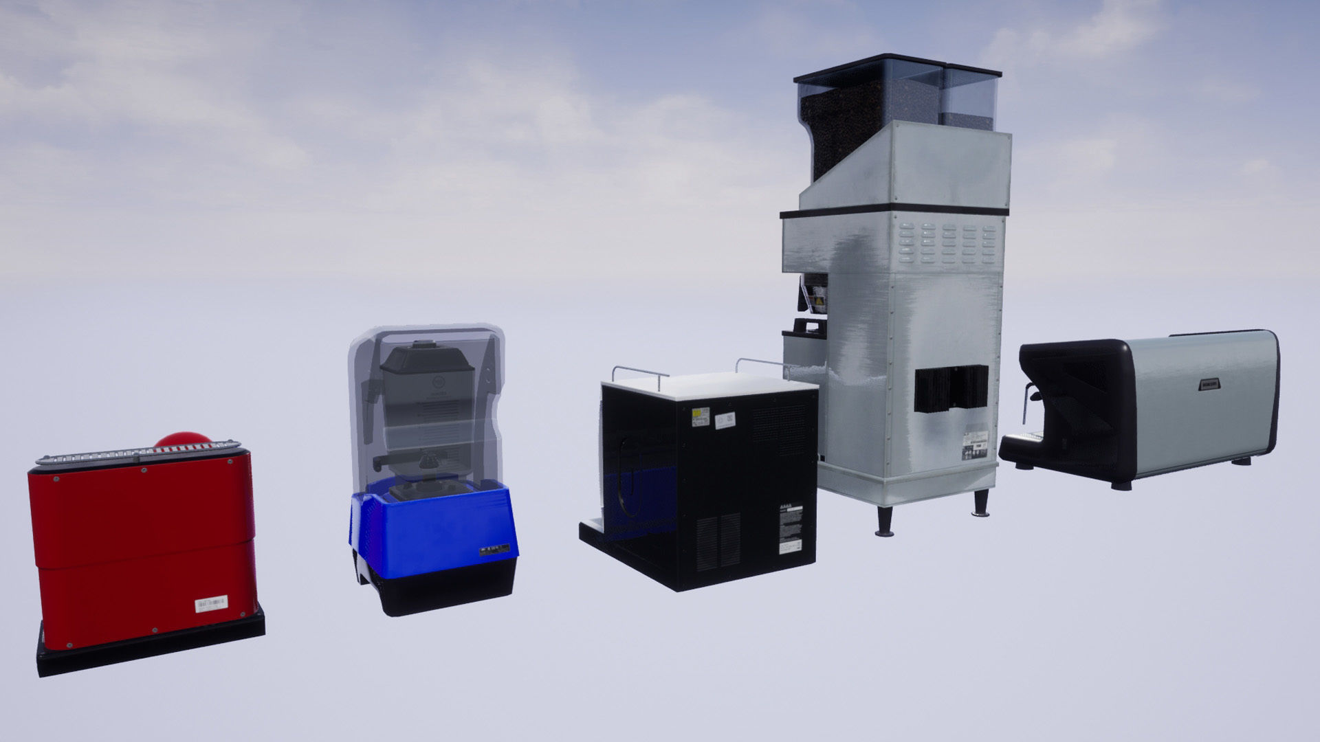 Low Poly Coffee Machines Low-poly 3D model_6