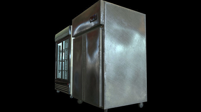 Commercial Fridge Freezer set Low-poly 3D model 5