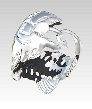 Fish  Piranha Ring 3D print model_2