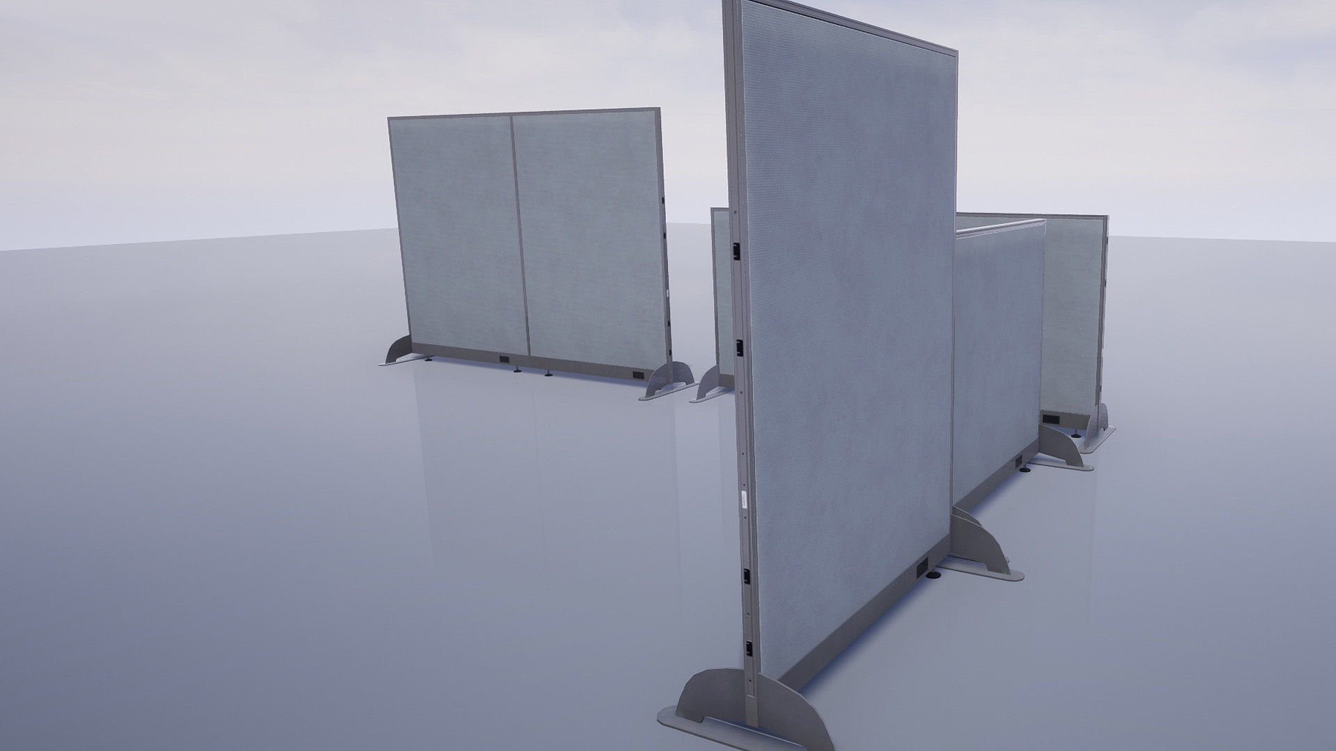 Office cubicle set Low-poly 3D model_18