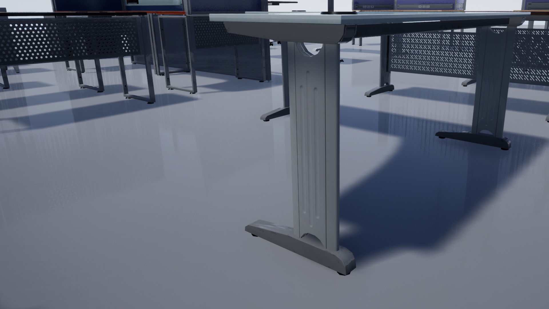 Office cubicle set Low-poly 3D model_13
