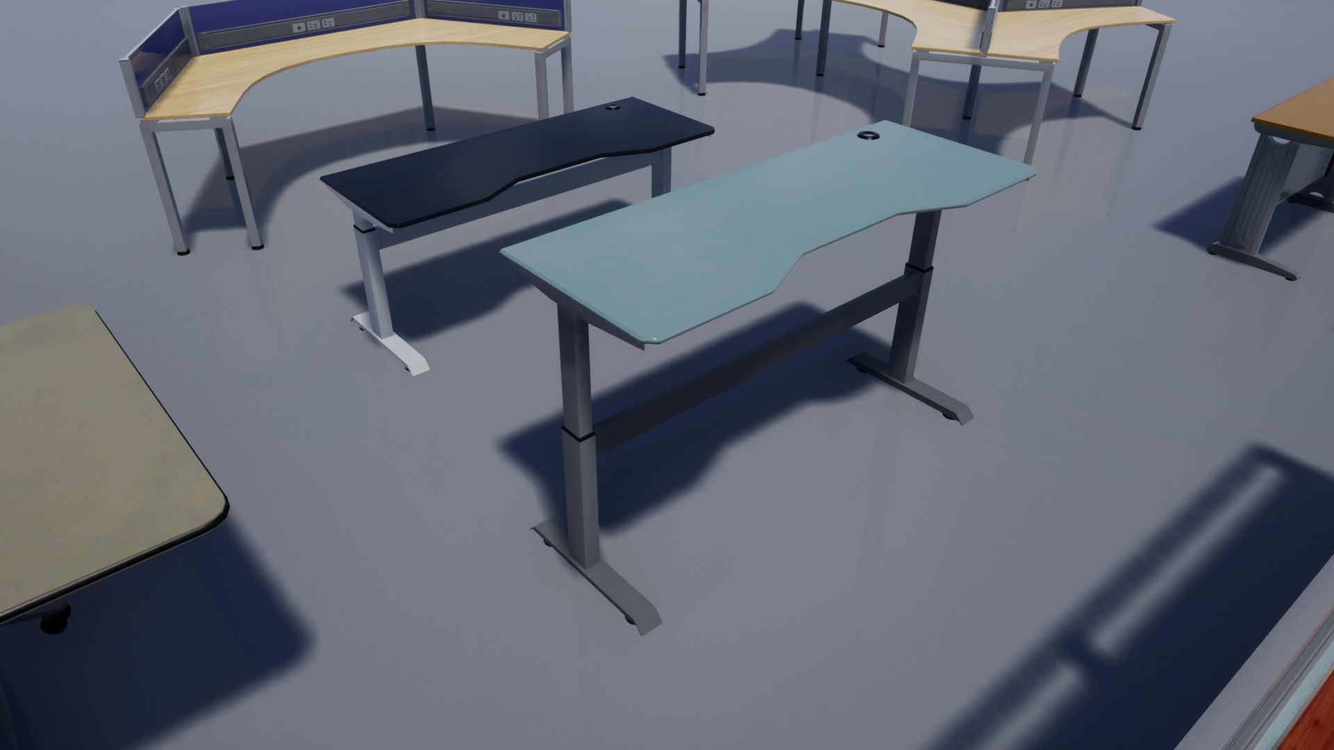 Office cubicle set Low-poly 3D model_12