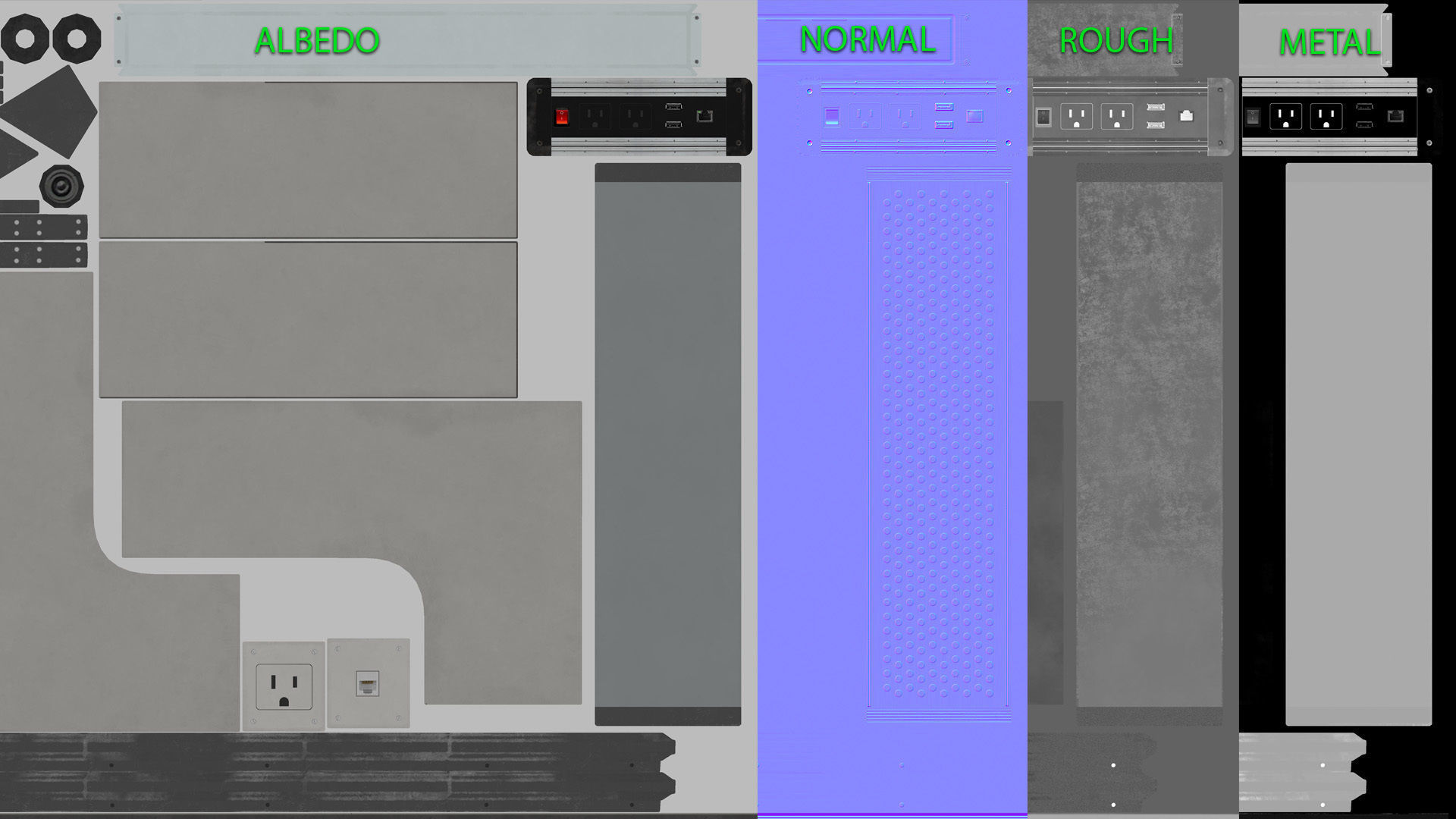 Office cubicle set Low-poly 3D model_22