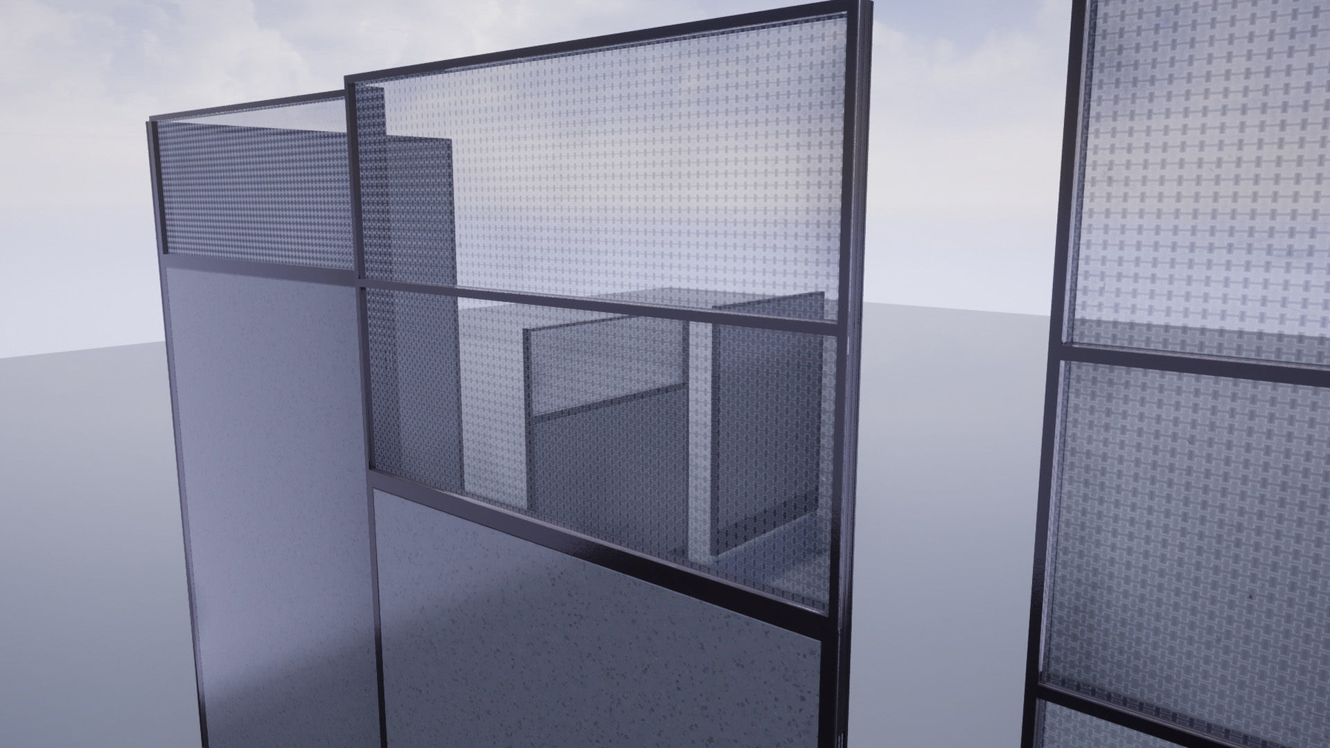 Office cubicle set Low-poly 3D model_16