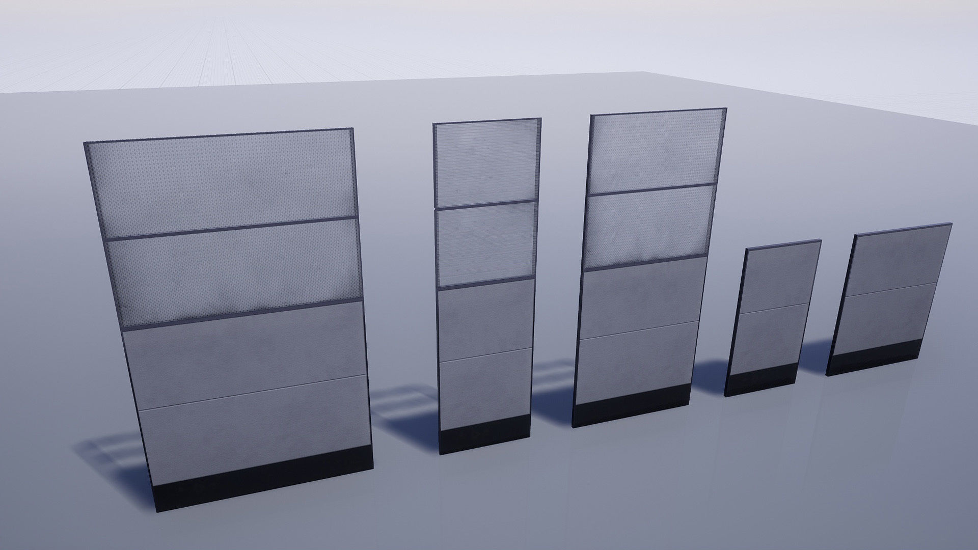 Office cubicle set Low-poly 3D model_20