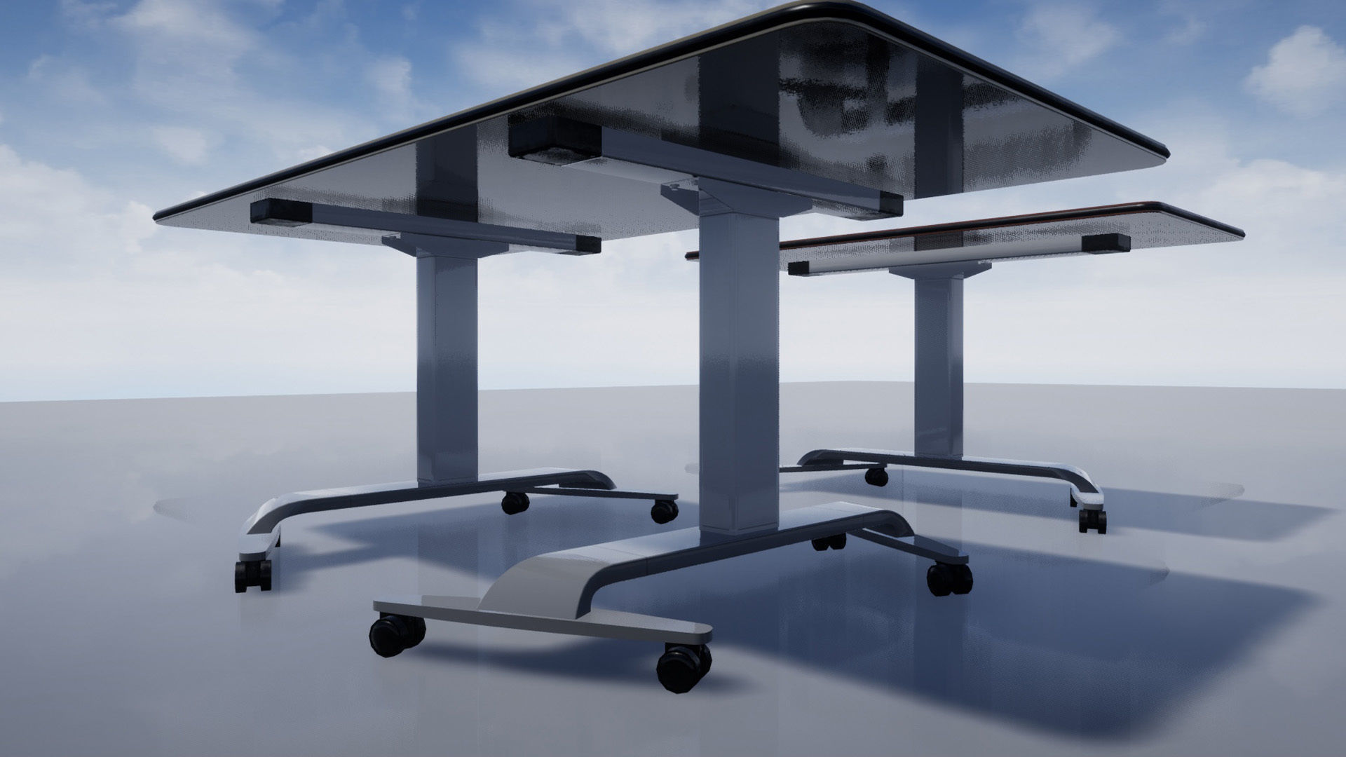 Office cubicle set Low-poly 3D model_10