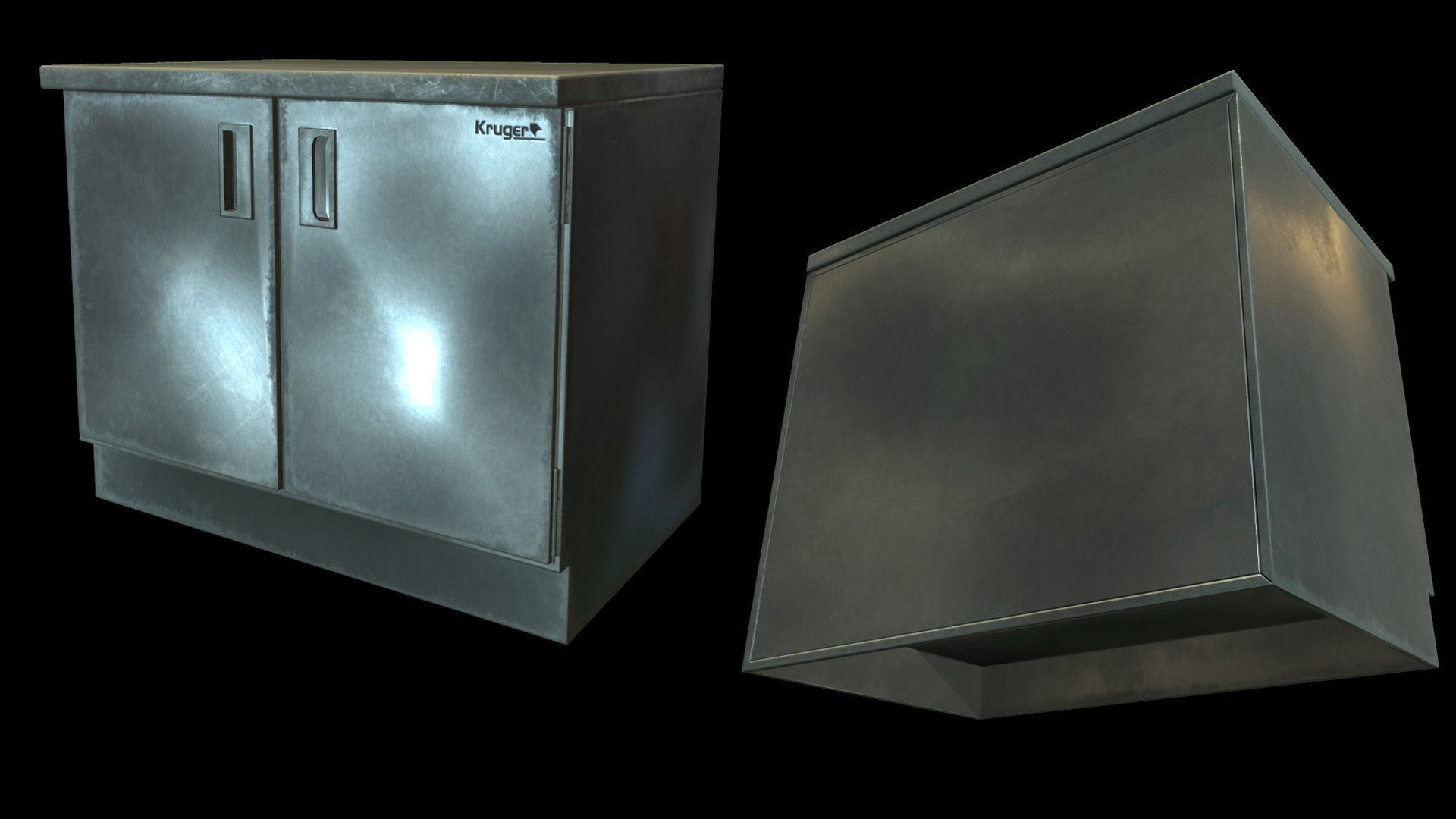 Retail Kitchen Cabinets Low-poly 3D model_10