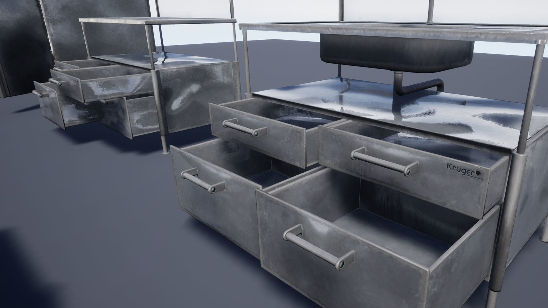 Retail Kitchen Cabinets Low-poly 3D model_9