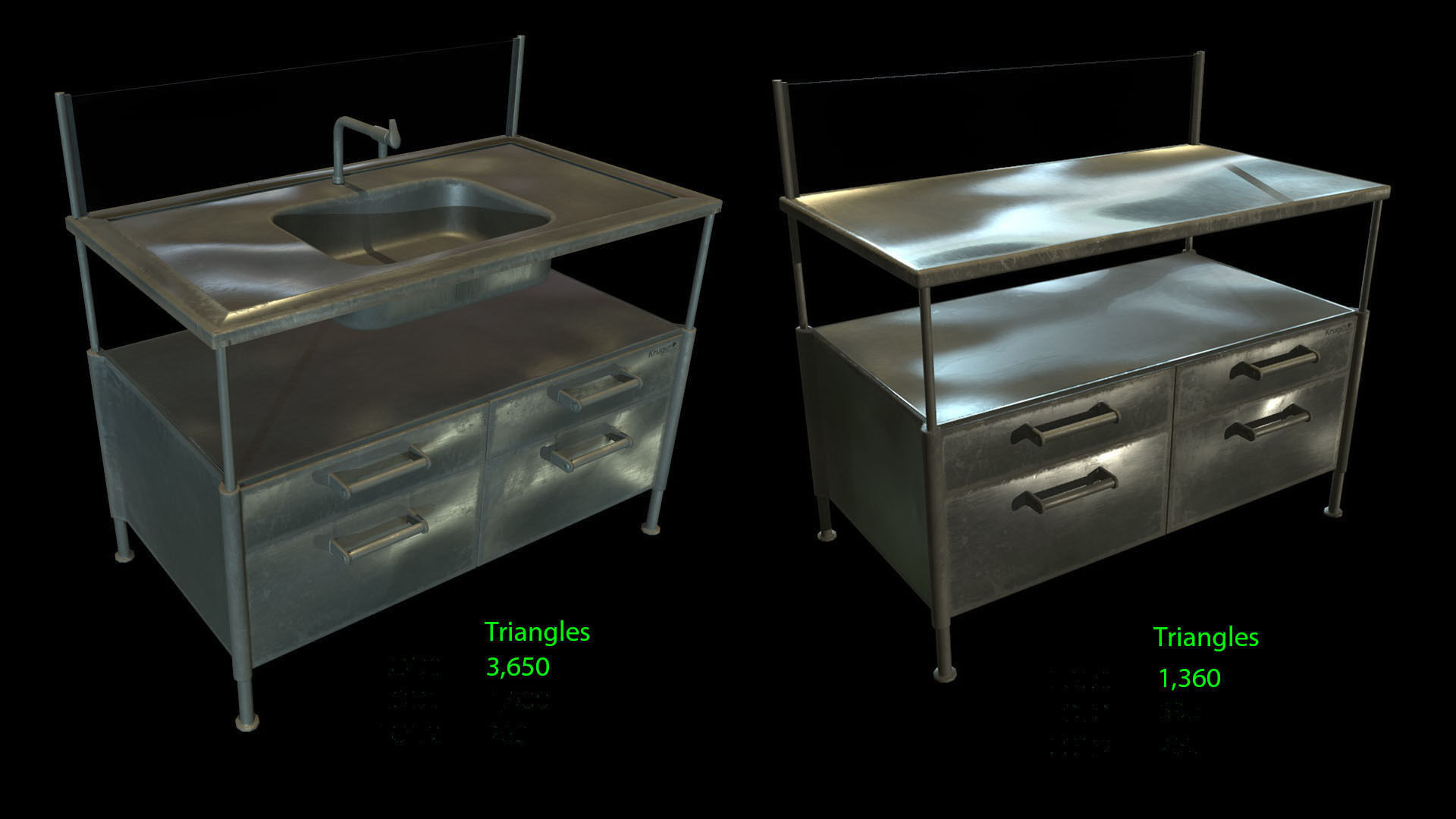 Retail Kitchen Cabinets Low-poly 3D model_2