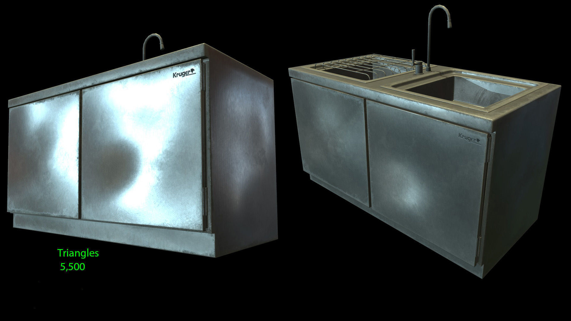 Retail Kitchen Cabinets Low-poly 3D model_6