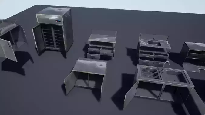 Retail Kitchen Cabinets Low-poly 3D model