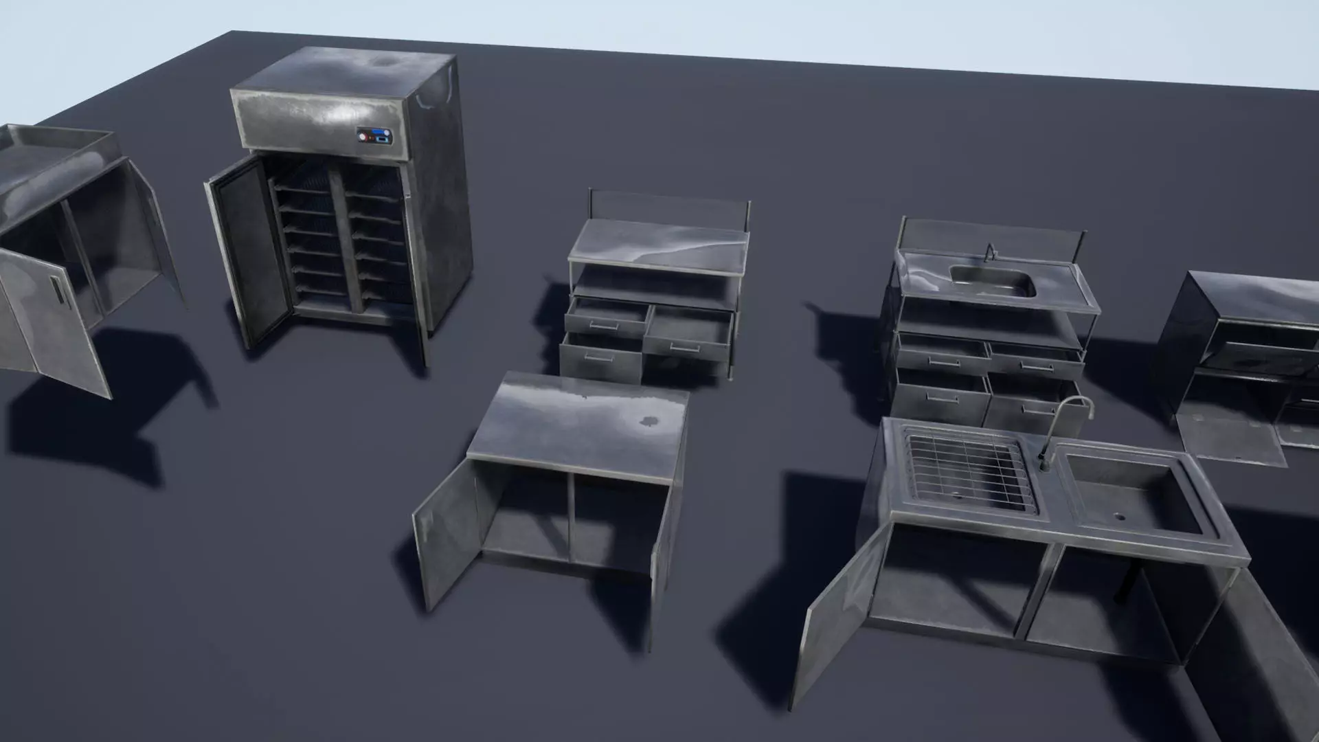 Retail Kitchen Cabinets Low-poly 3D model_0