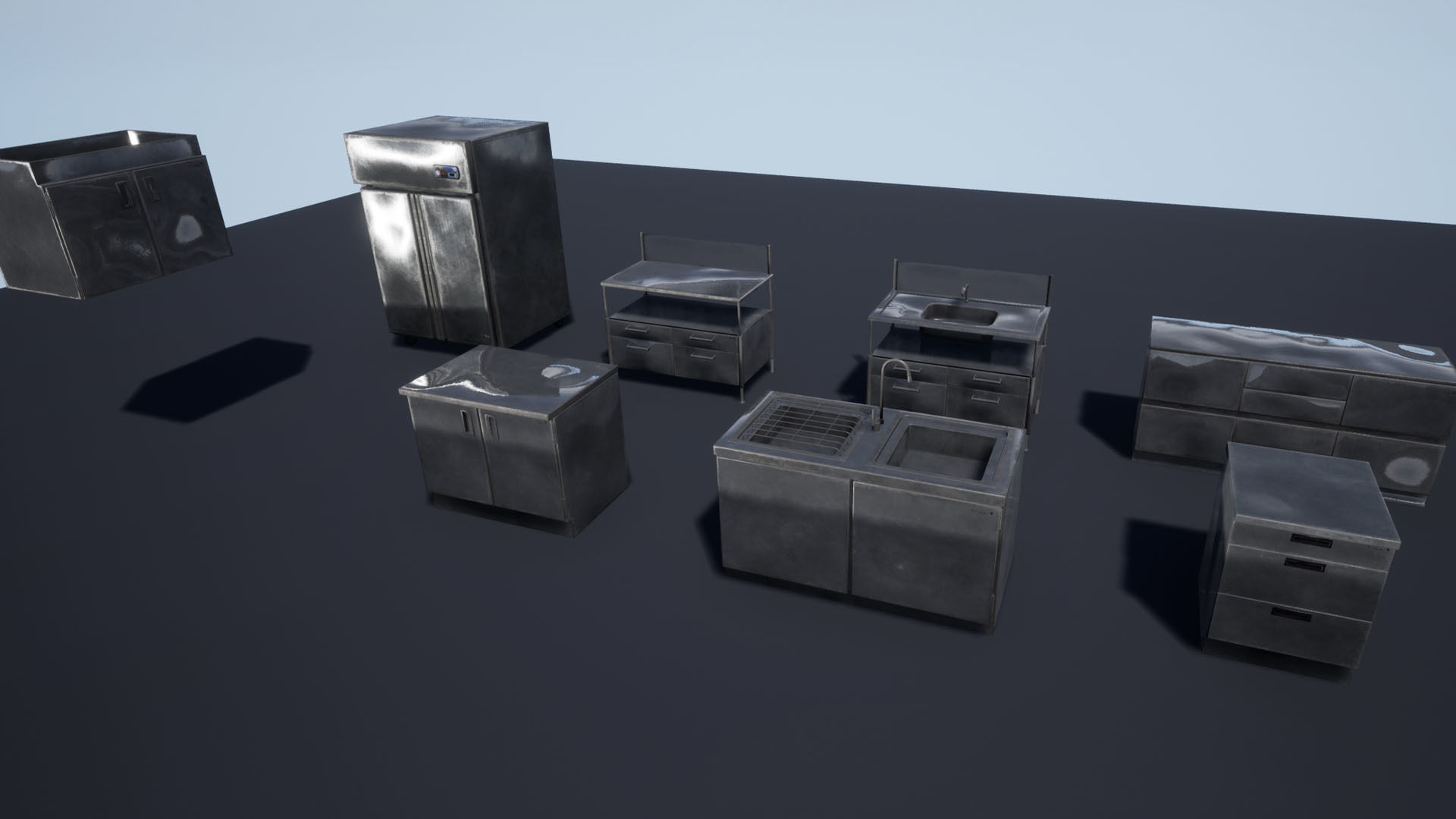 Retail Kitchen Cabinets Low-poly 3D model_17