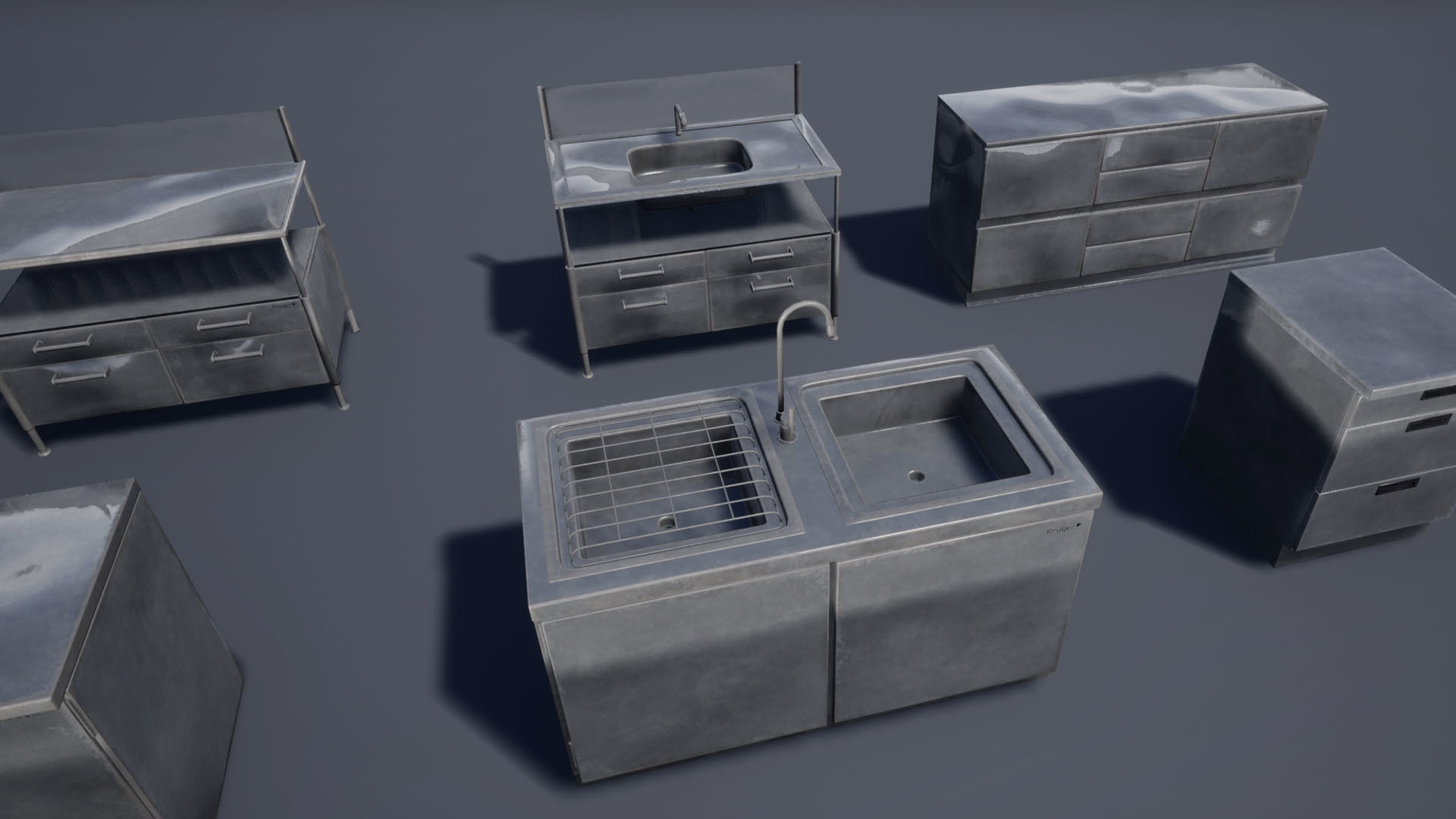 Retail Kitchen Cabinets Low-poly 3D model_18