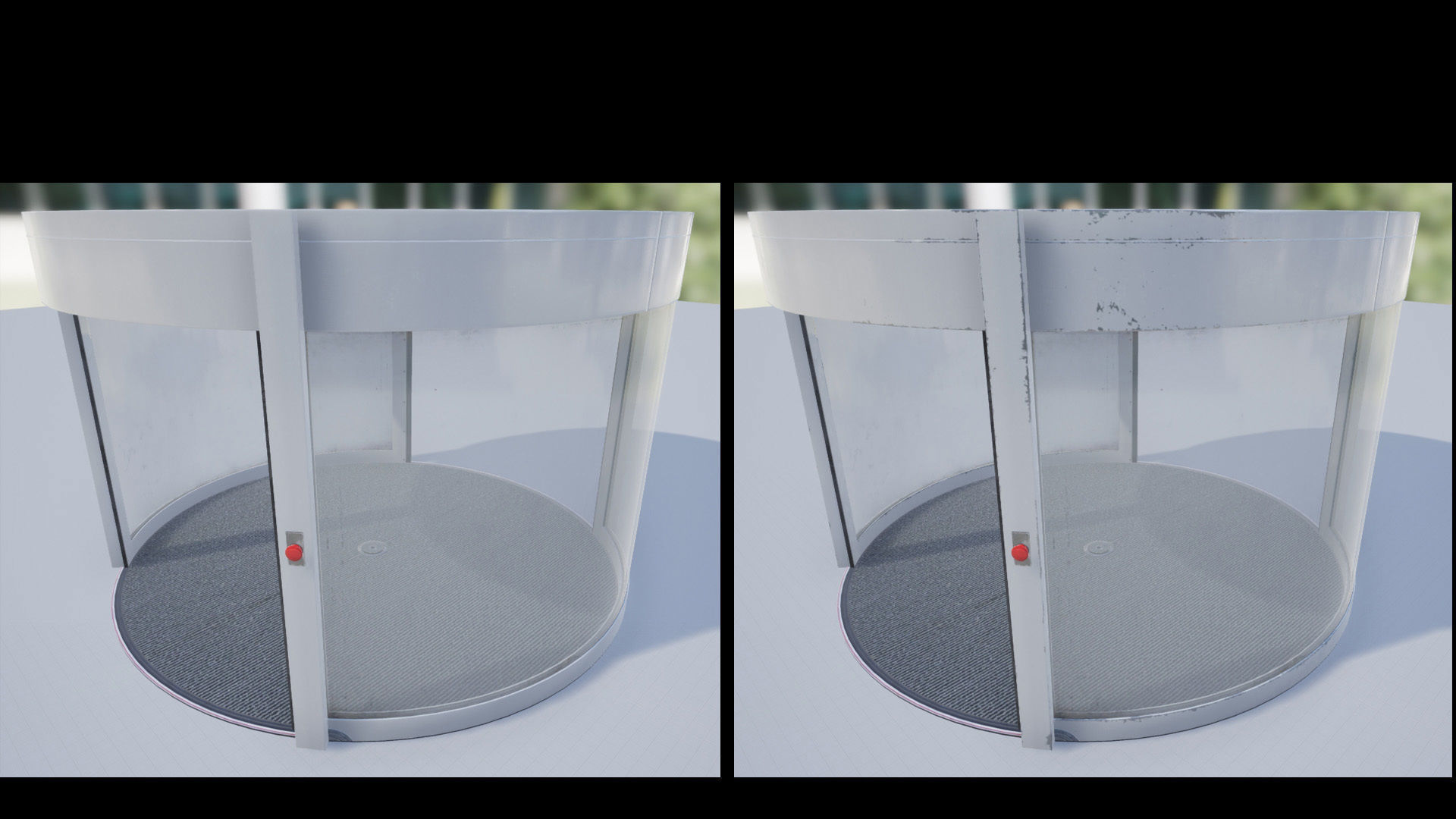 Revolving door set Low-poly 3D model_6