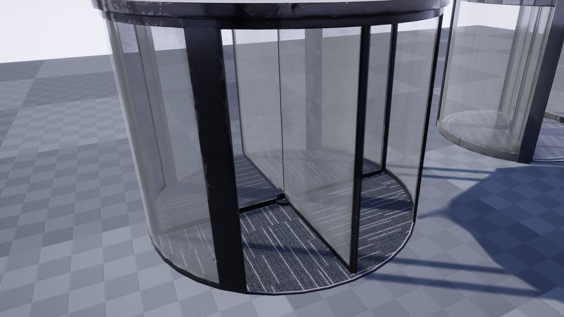 Revolving door set Low-poly 3D model_15