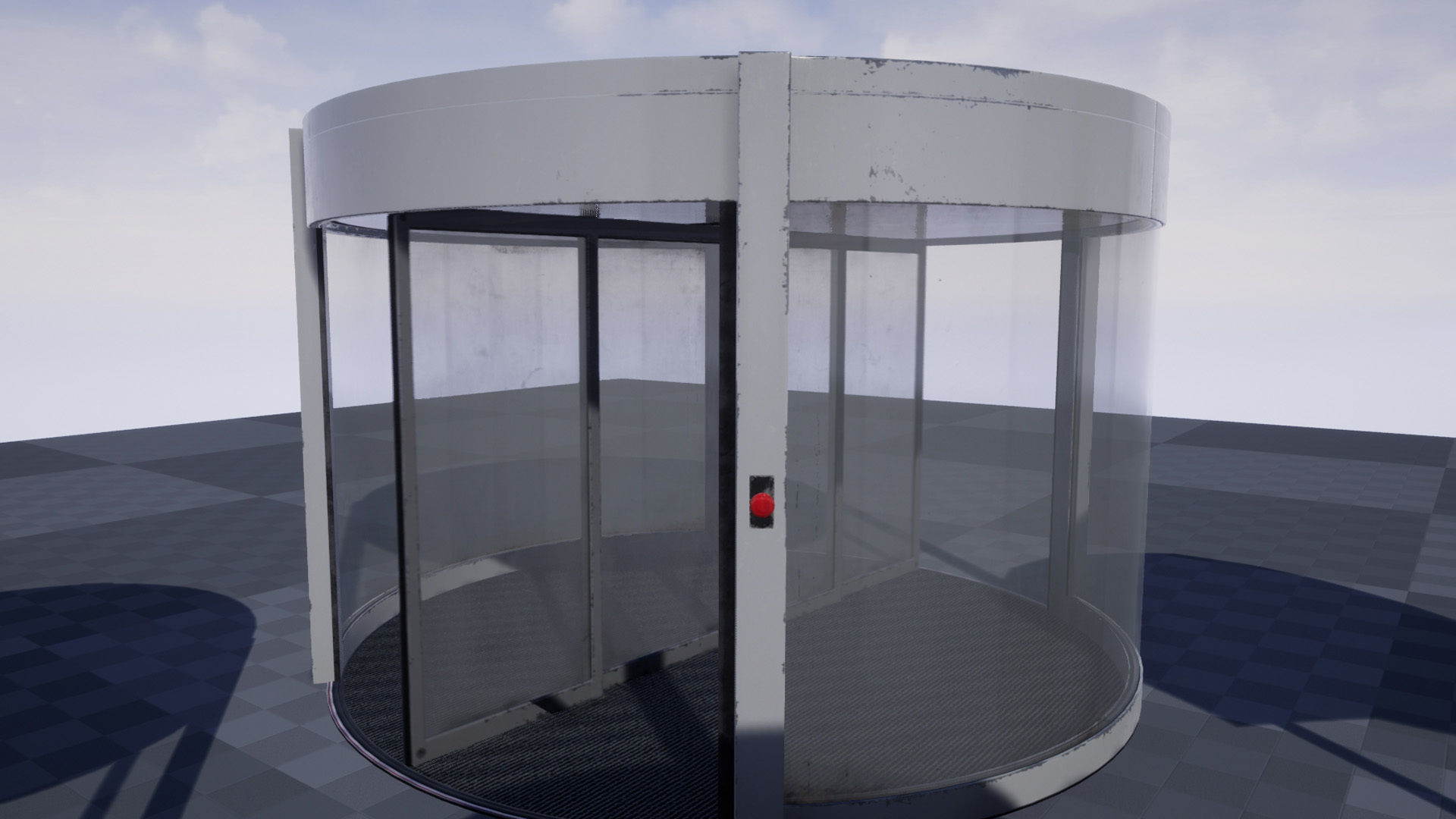 Revolving door set Low-poly 3D model_3