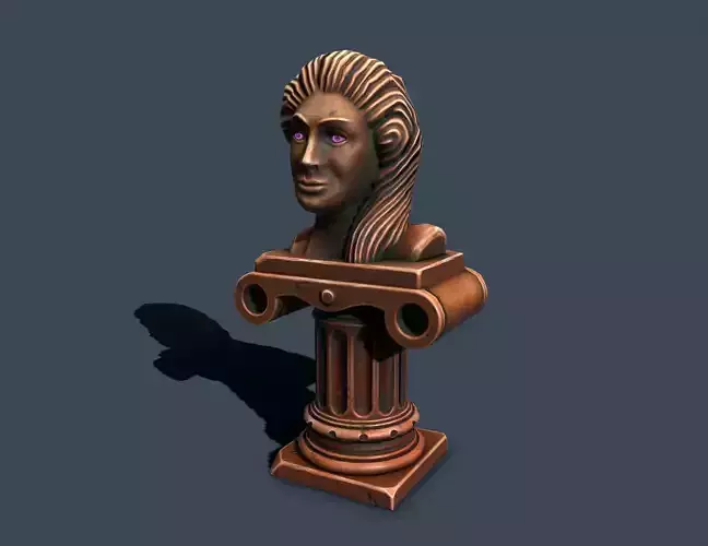 Pedestal bronze 3 Low-poly 3D model