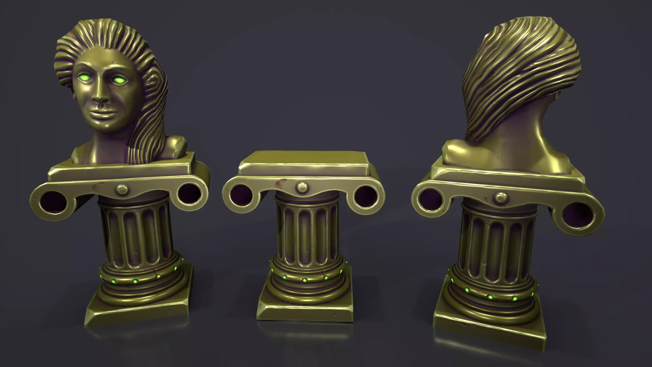 Fantasy Pedestal 3 Low-poly 3D model