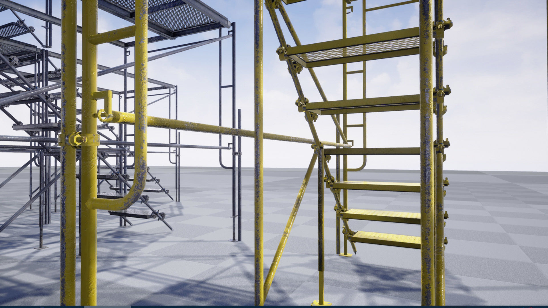 Modular Scaffolding Set Low-poly 3D model_15