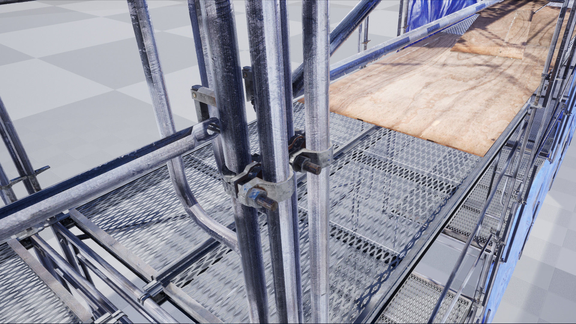 Modular Scaffolding Set Low-poly 3D model_19