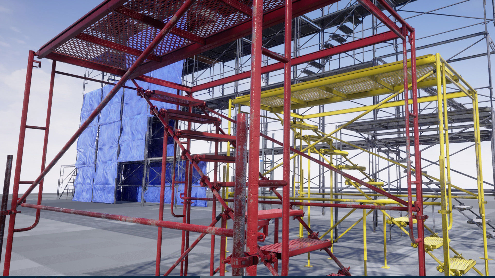 Modular Scaffolding Set Low-poly 3D model_13