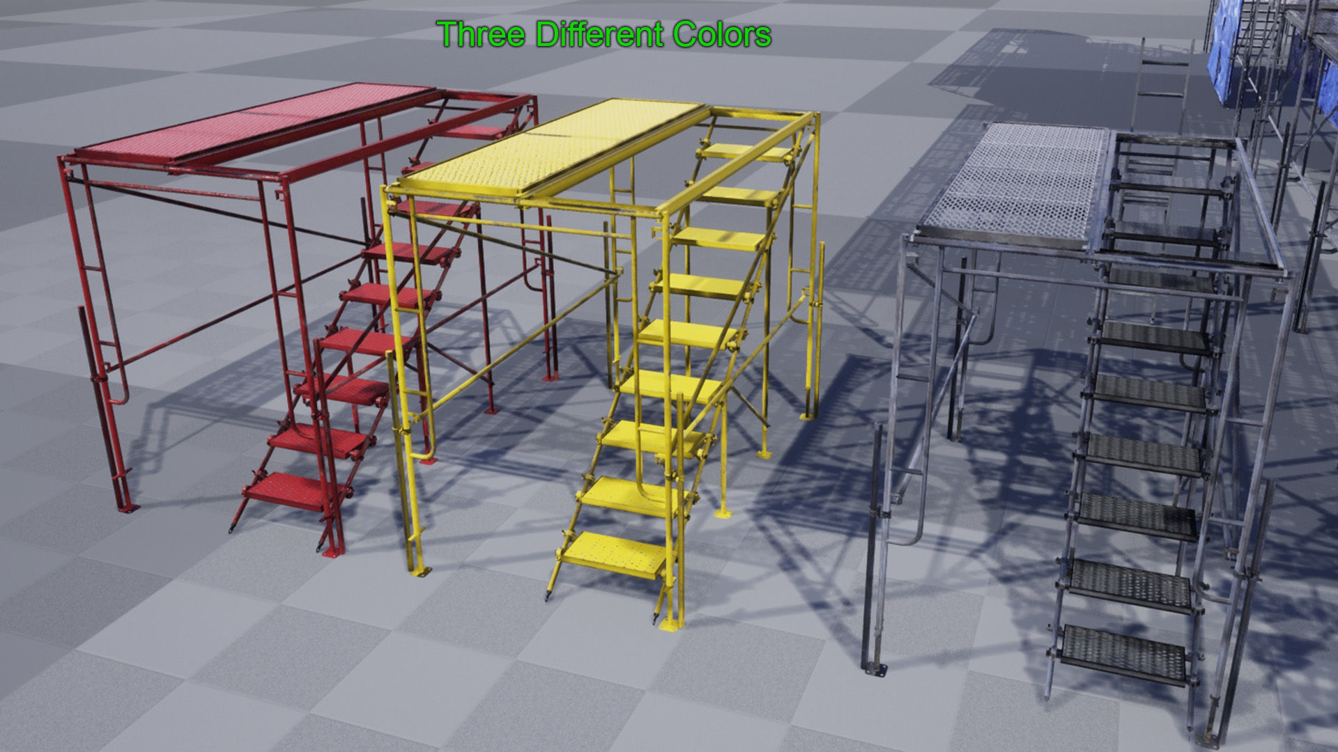 Modular Scaffolding Set Low-poly 3D model_16
