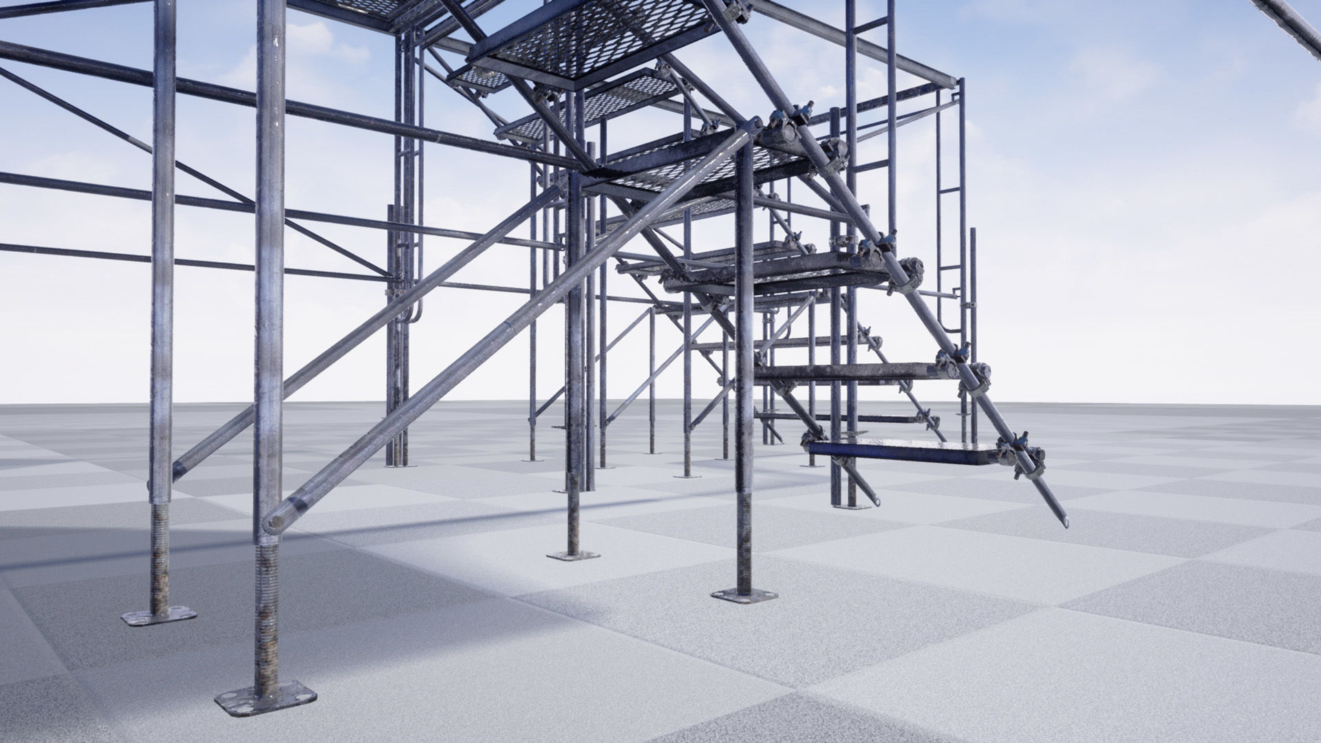 Modular Scaffolding Set Low-poly 3D model_17
