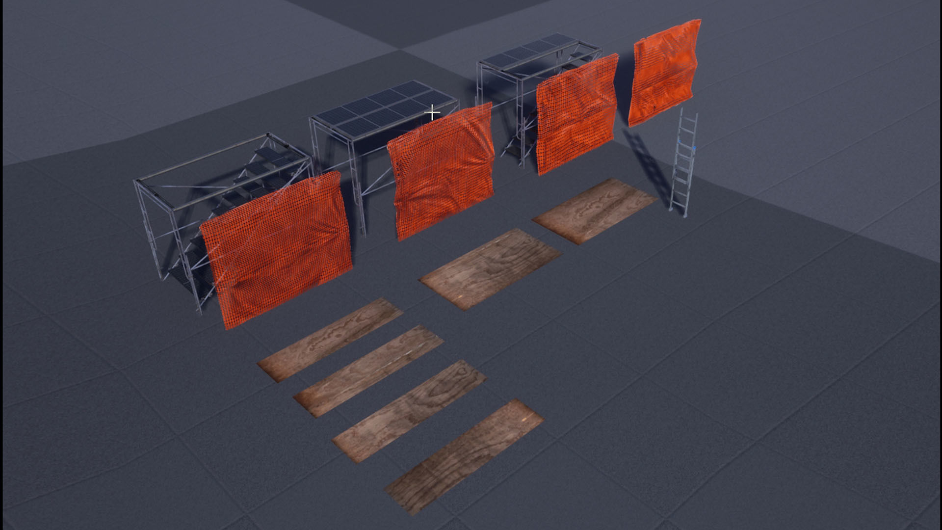 Modular Scaffolding Set Low-poly 3D model_12