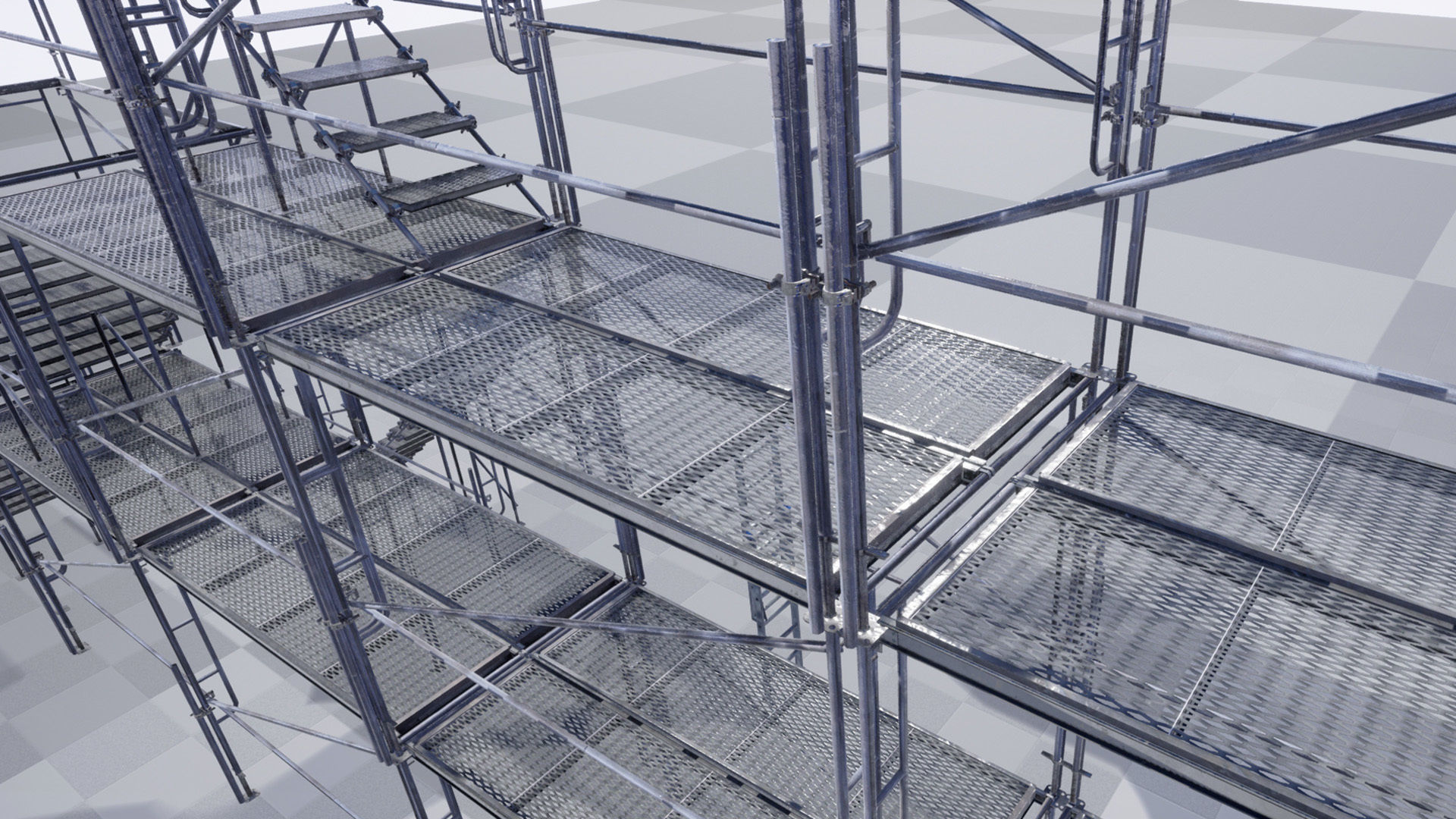 Modular Scaffolding Set Low-poly 3D model_3