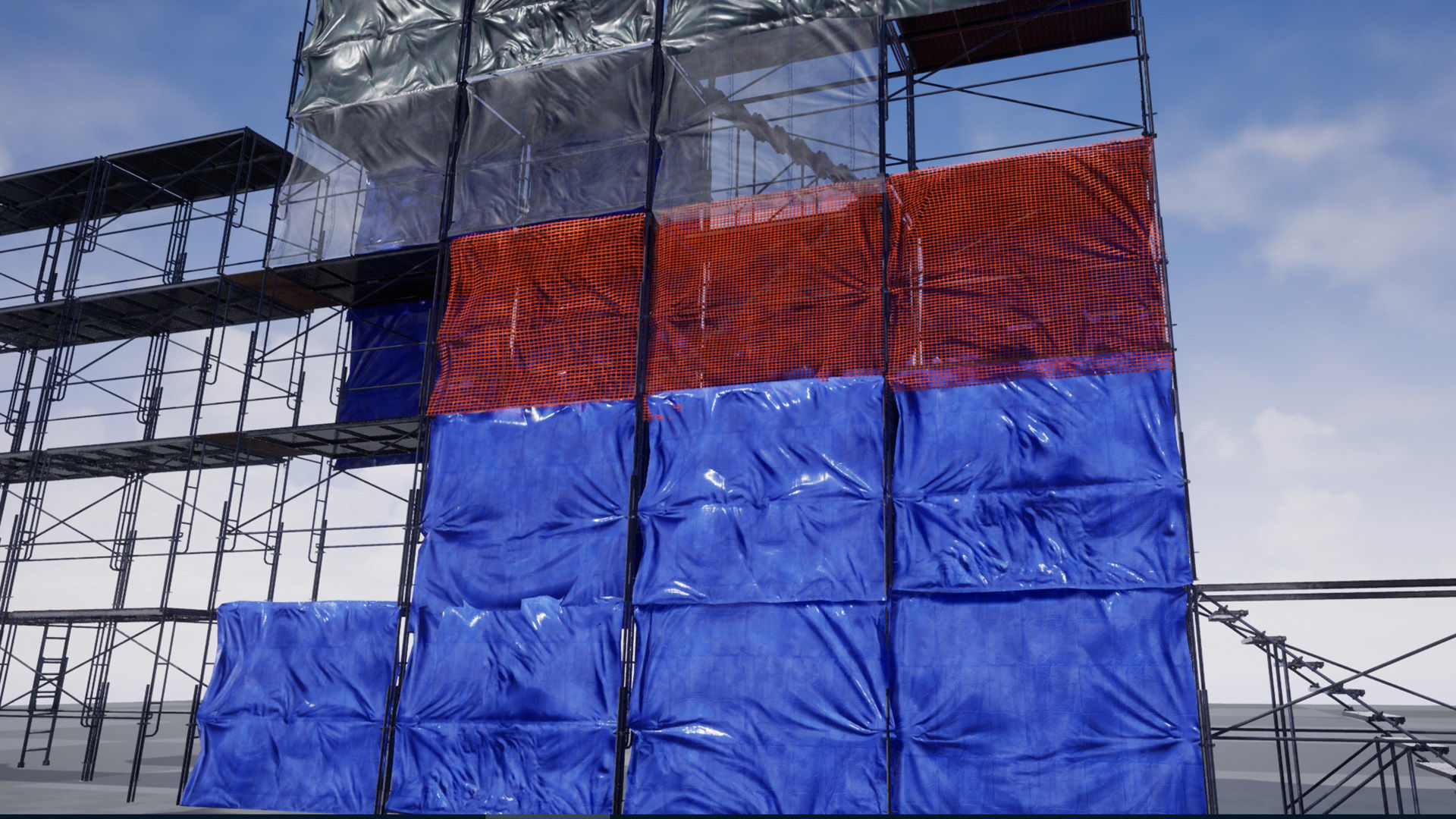 Modular Scaffolding Set Low-poly 3D model_14