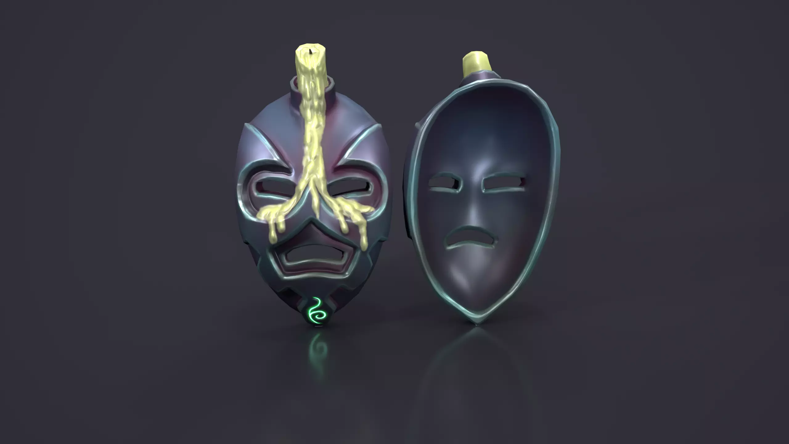 Candle mask Low-poly 3D model