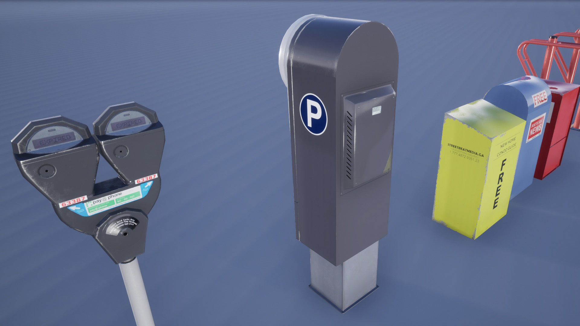 Street Prop Collection Low-poly 3D model_23