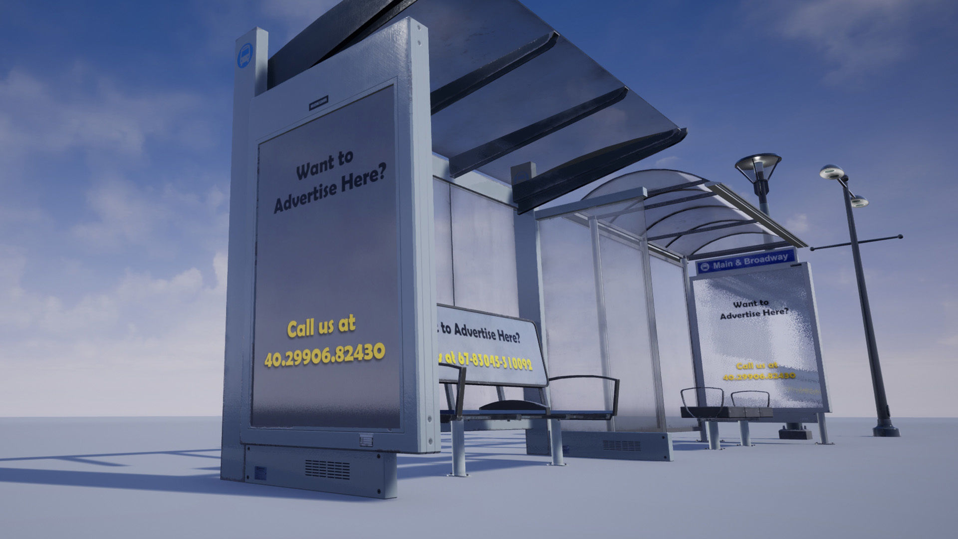 Street Prop Collection Low-poly 3D model_9