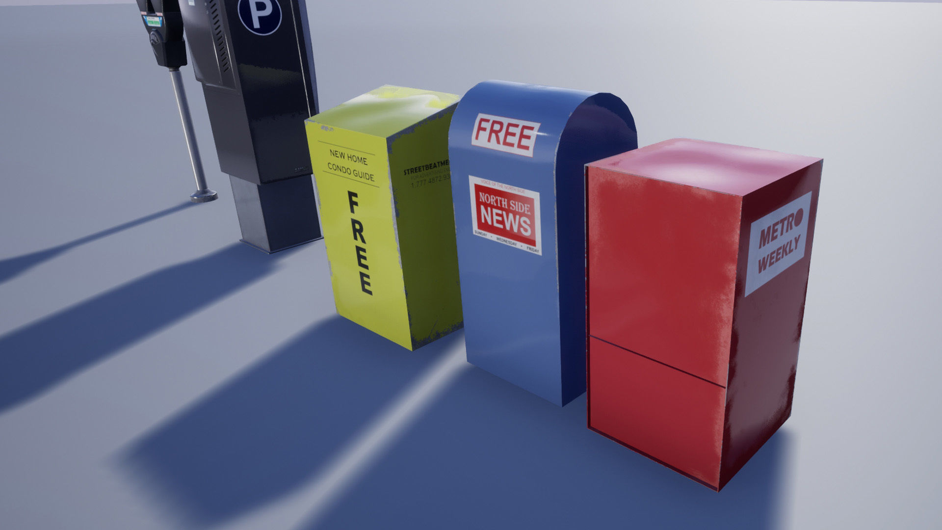 Street Prop Collection Low-poly 3D model_14