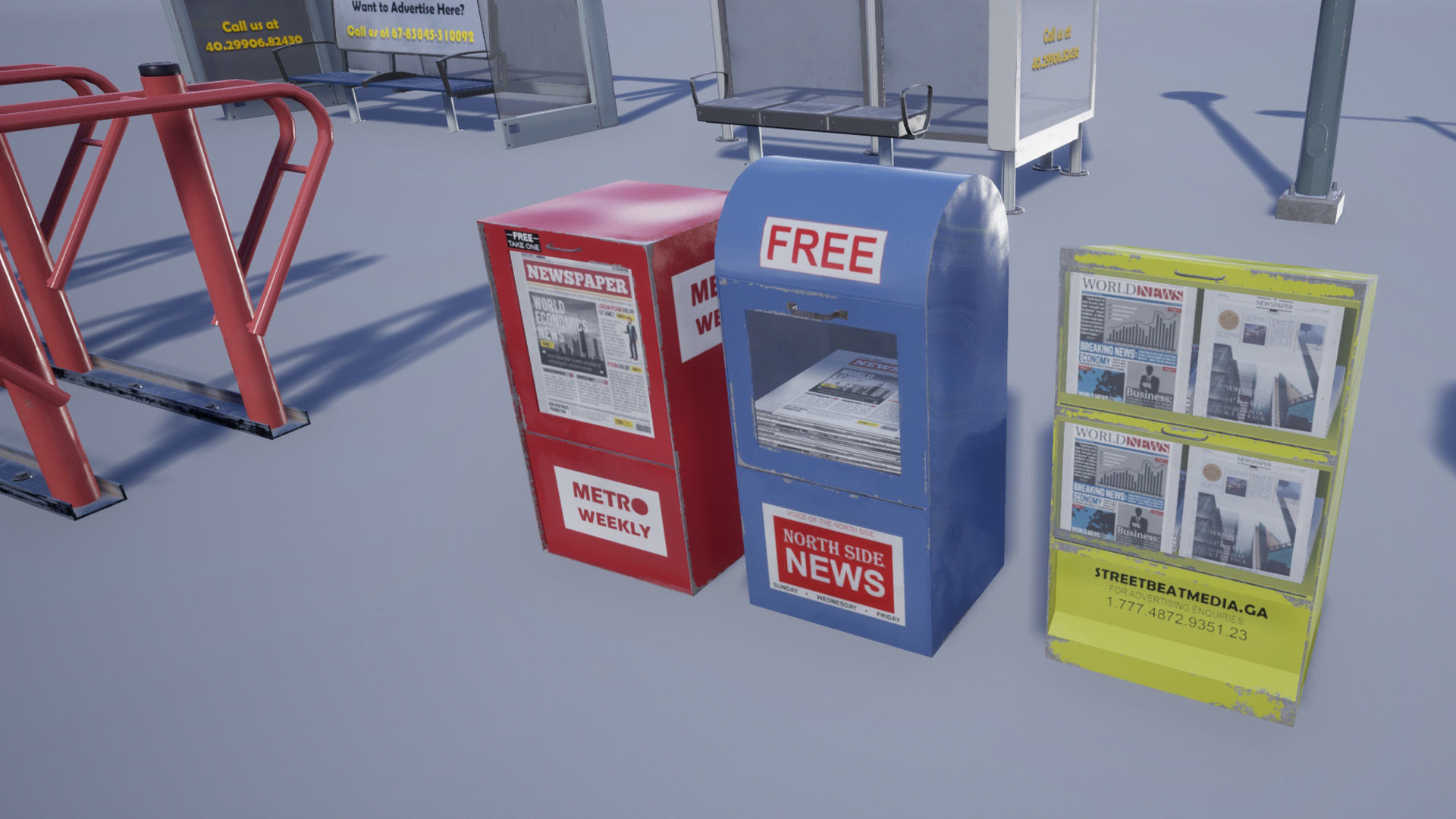 Street Prop Collection Low-poly 3D model_15