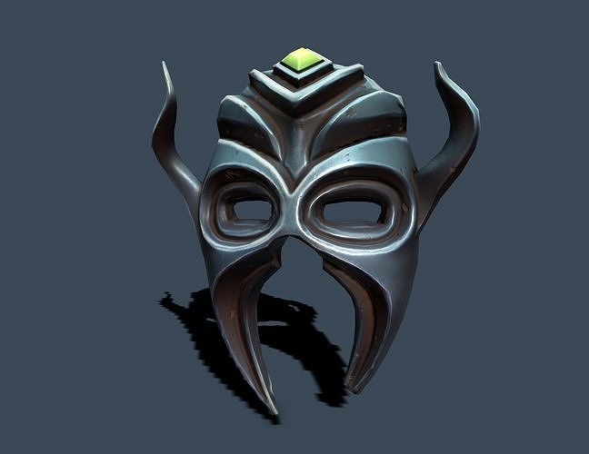 Horned mask Low-poly 3D model