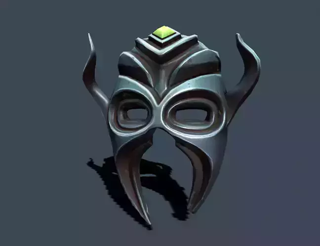 Horned mask Low-poly 3D model