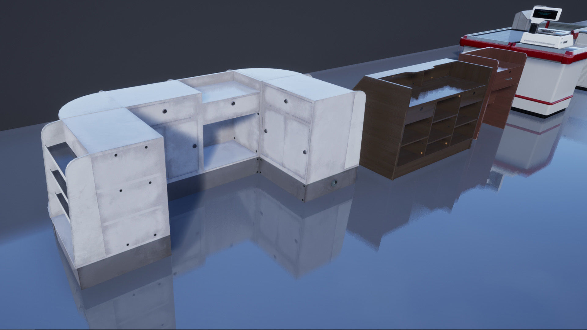 Supermarket Store Shelves Low-poly 3D model_12