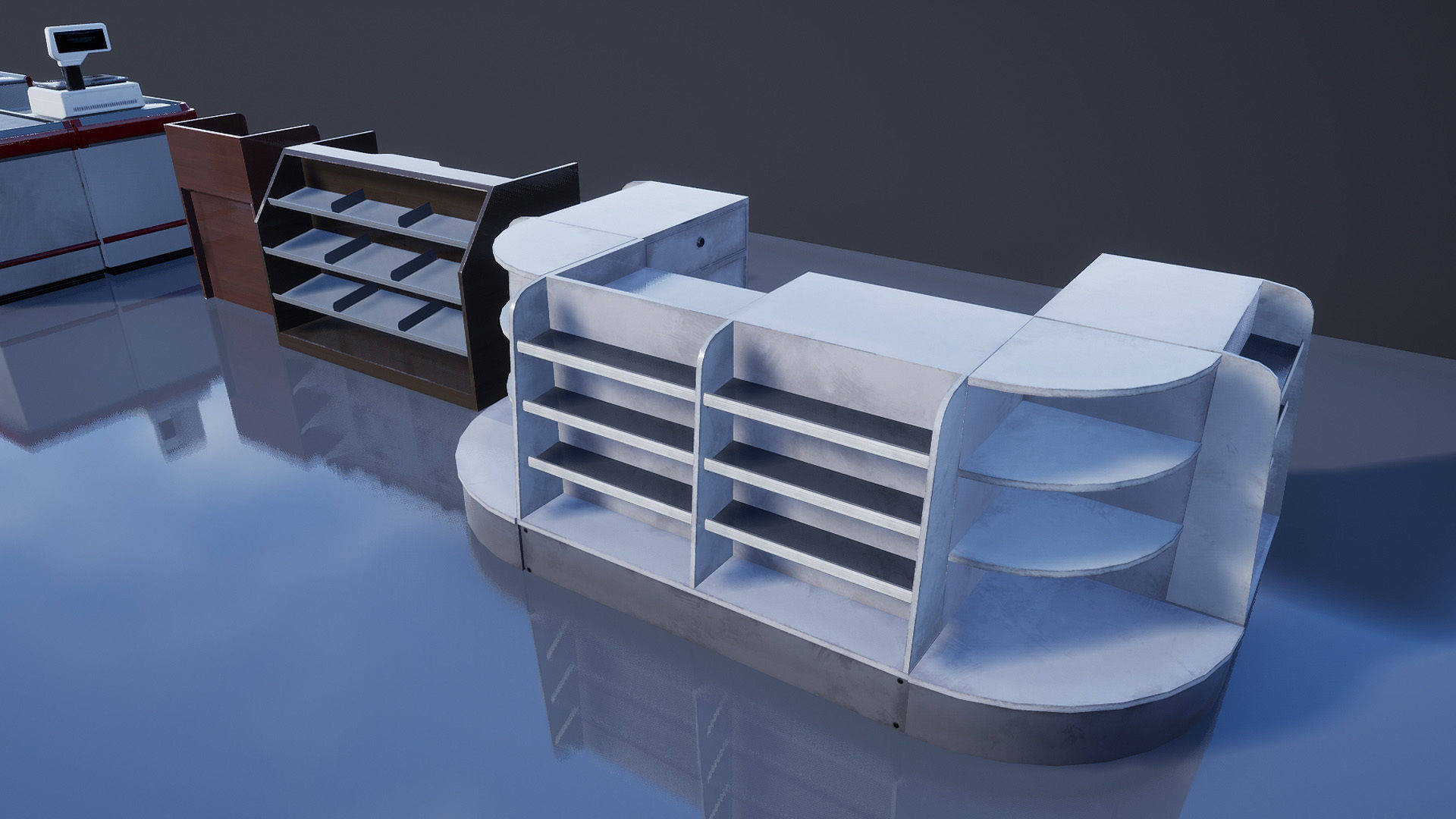 Supermarket Store Shelves Low-poly 3D model_13