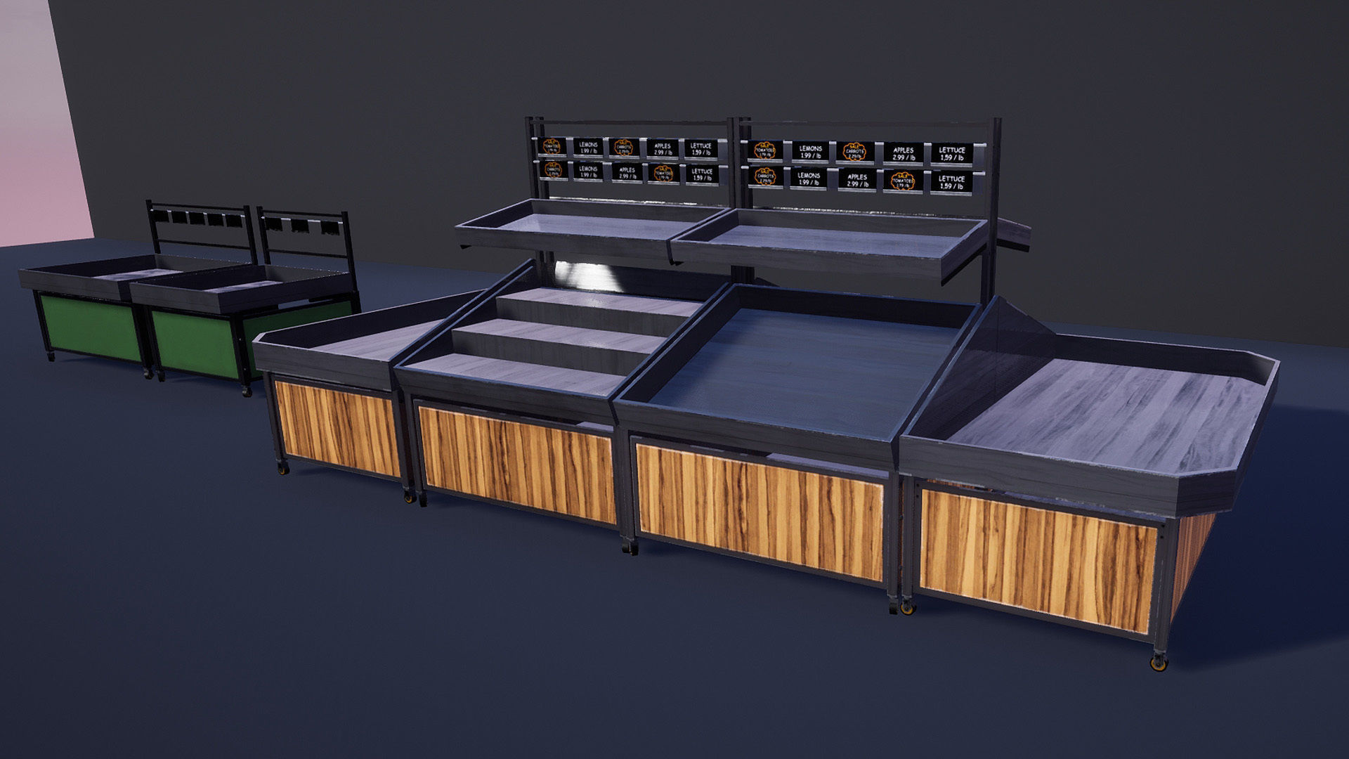 Supermarket Store Shelves Low-poly 3D model_2