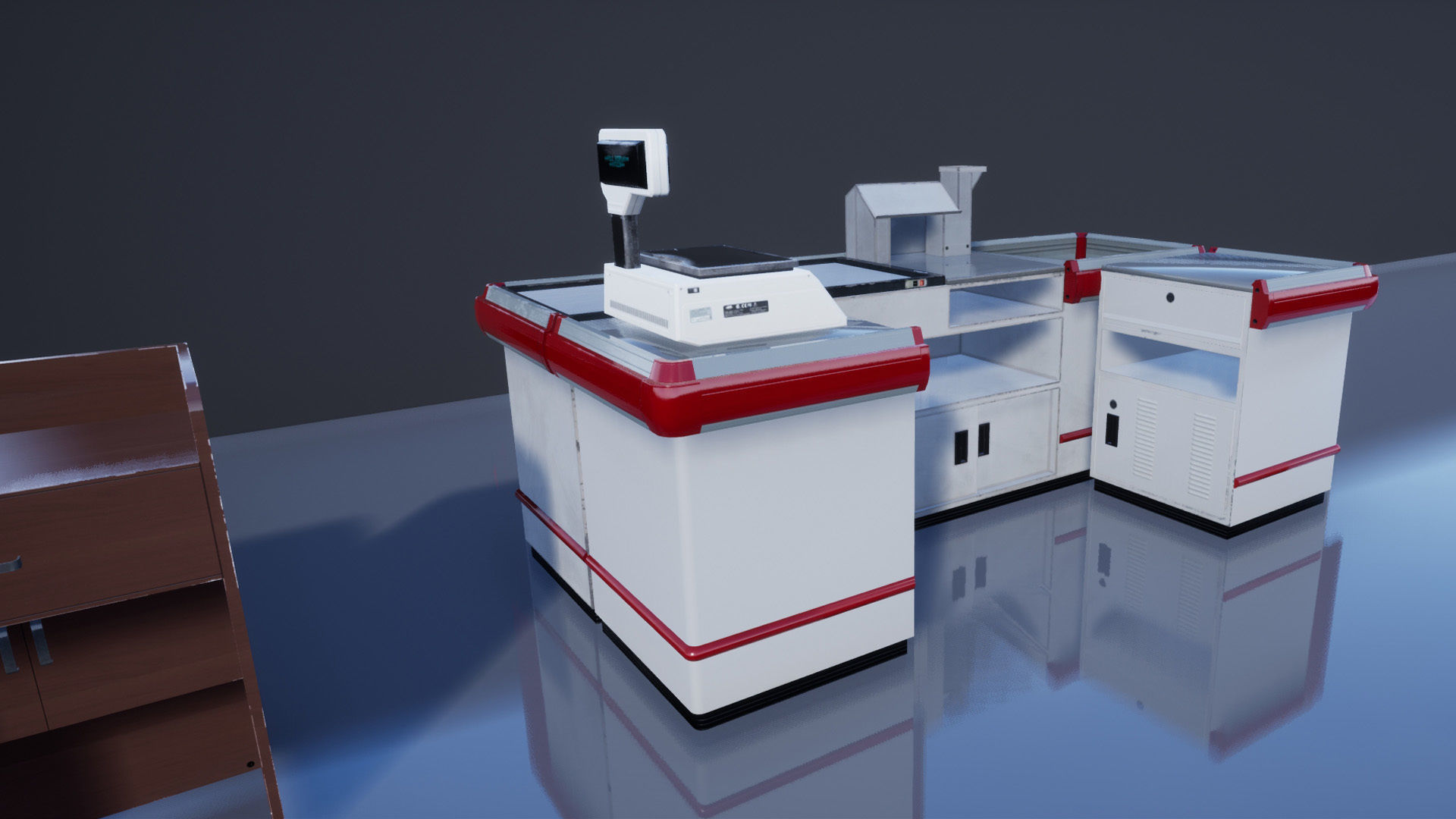 Supermarket Store Shelves Low-poly 3D model_10