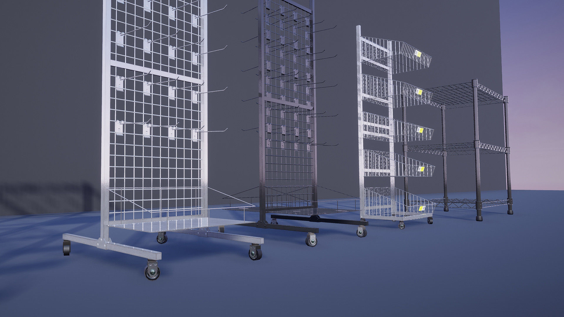 Supermarket Store Shelves Low-poly 3D model_6