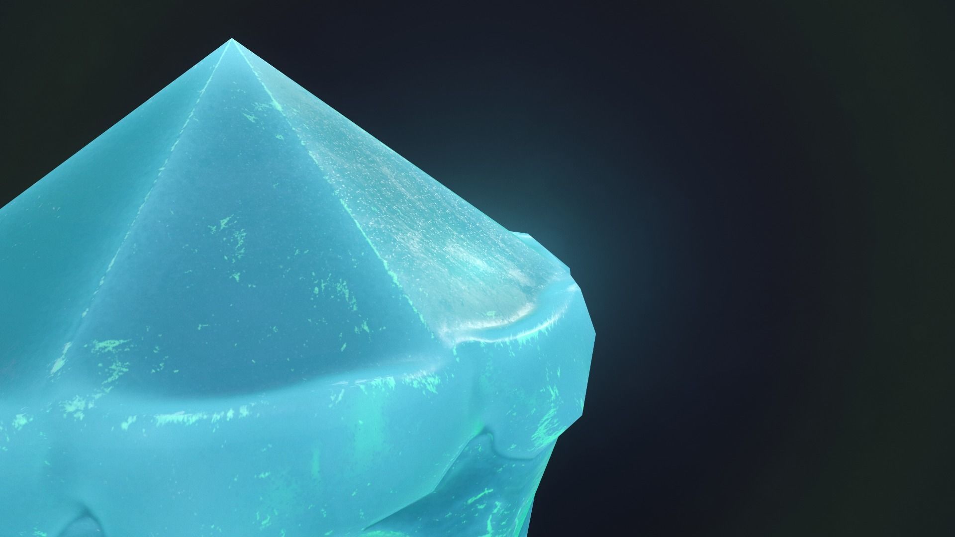 alien crystals glow in the dark 3 pieces Low-poly 3D model_7